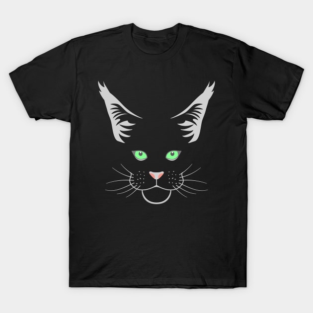 Maine Coon Cat Head T-Shirt by LulululuPainting